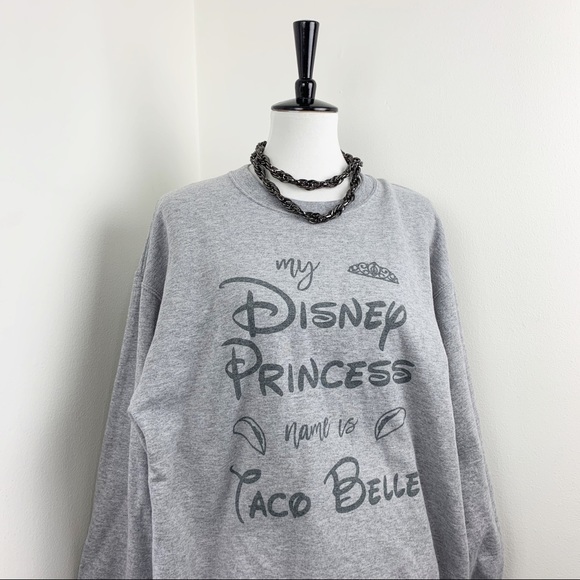 Taco Bell Disney Grey Funny Graphic Sweatshirt